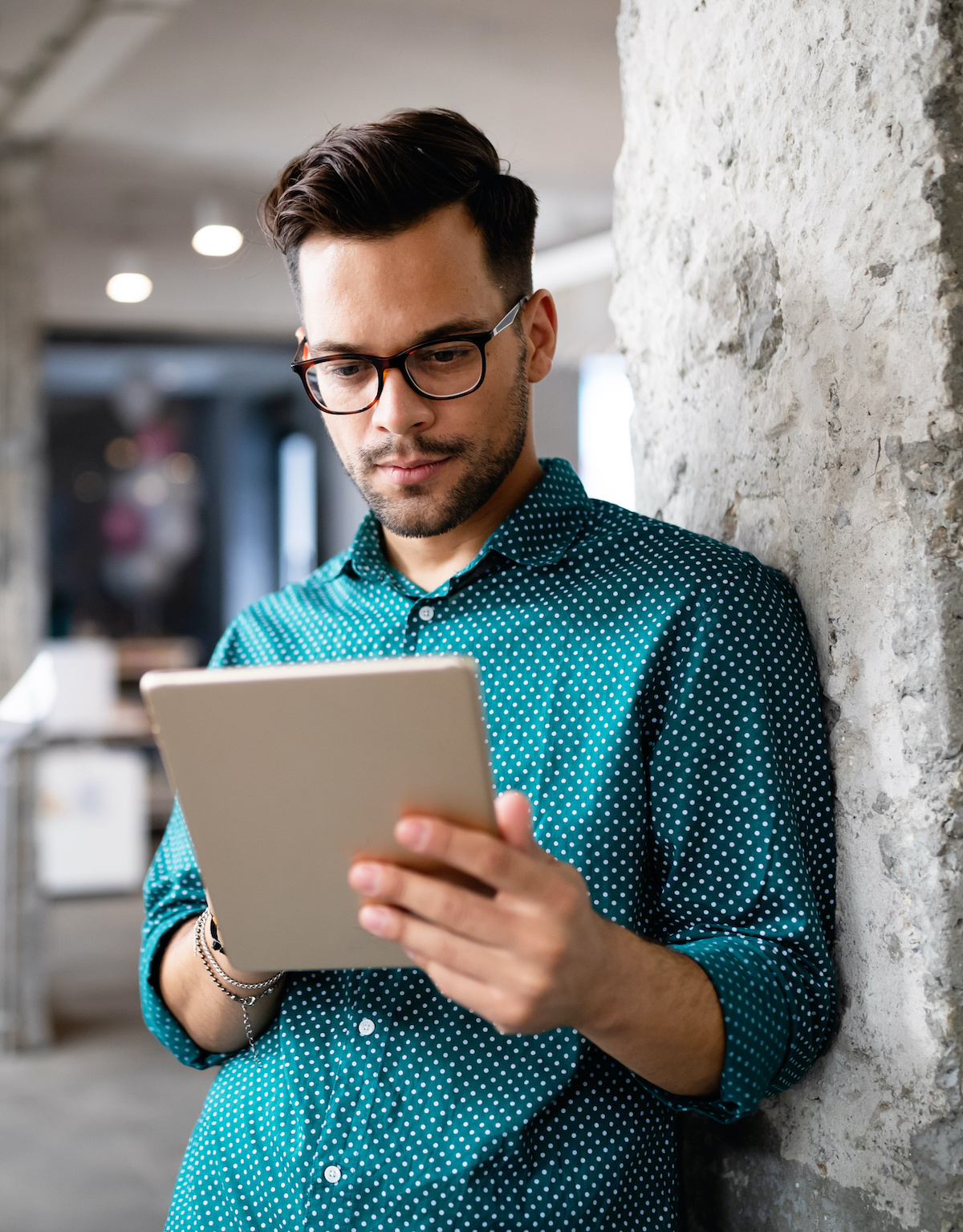 man using a tablet