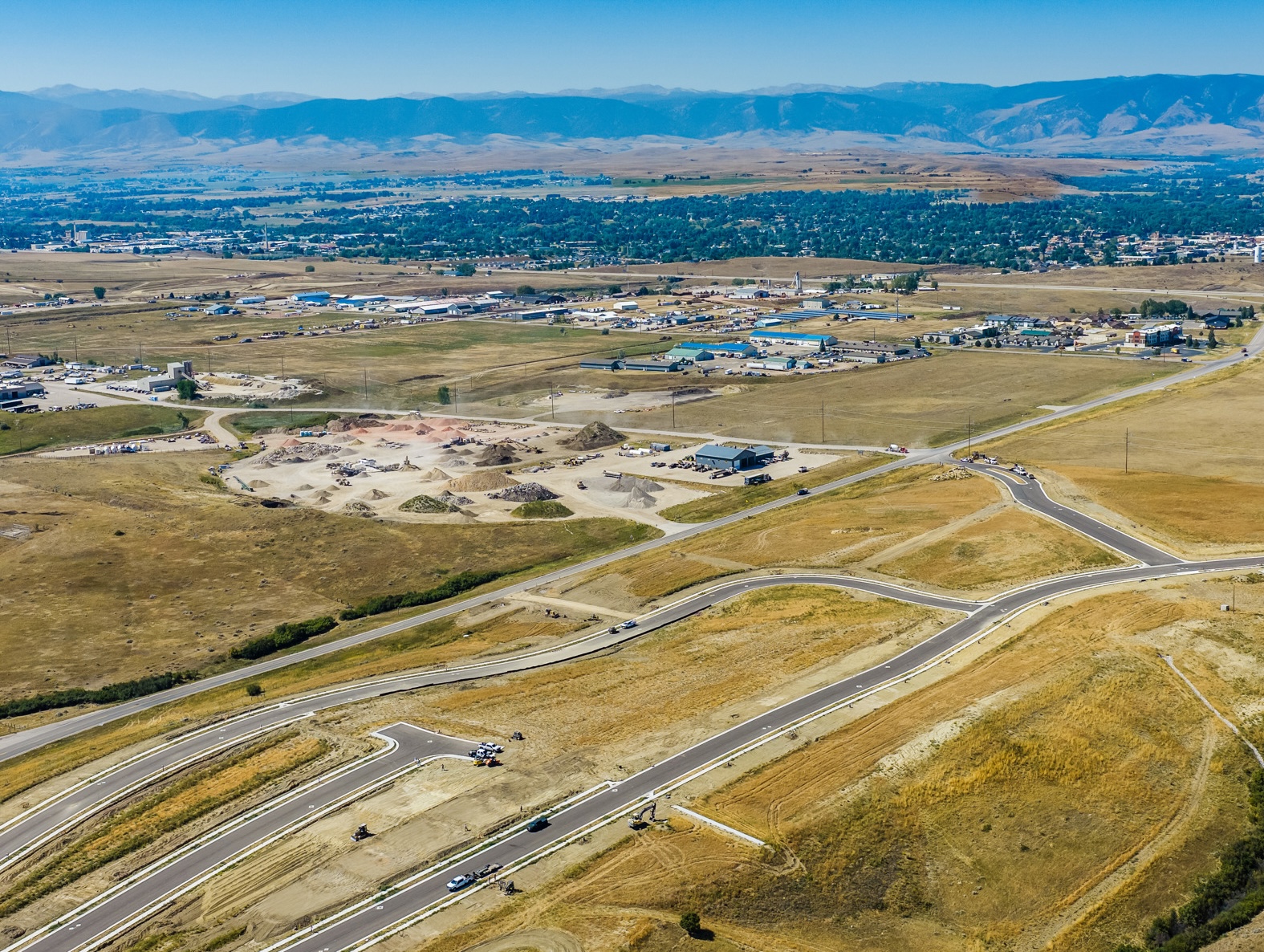 Aerial view of Phase 1 infrastructure at Story House Village