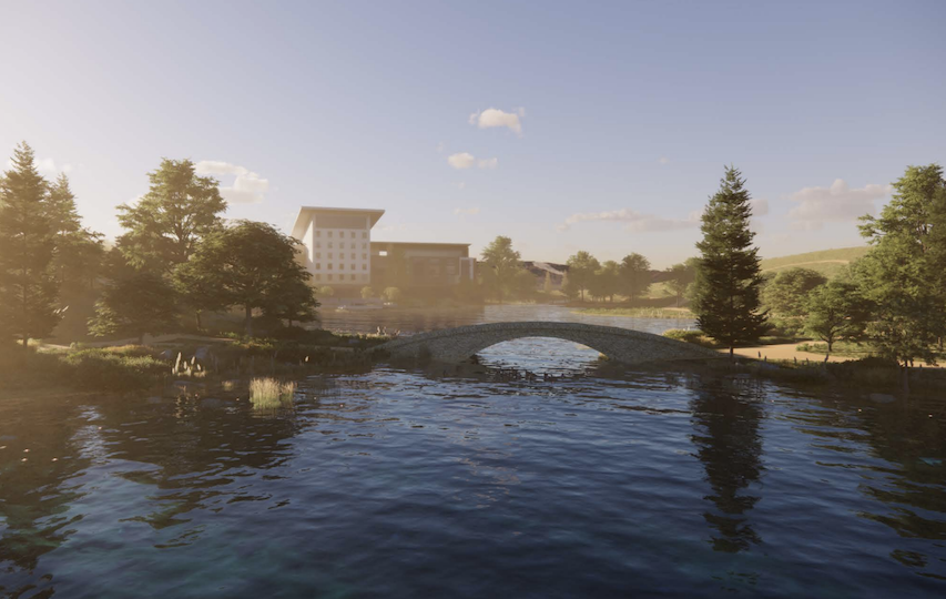 Conceptual rendering of planned open space at Story House Village